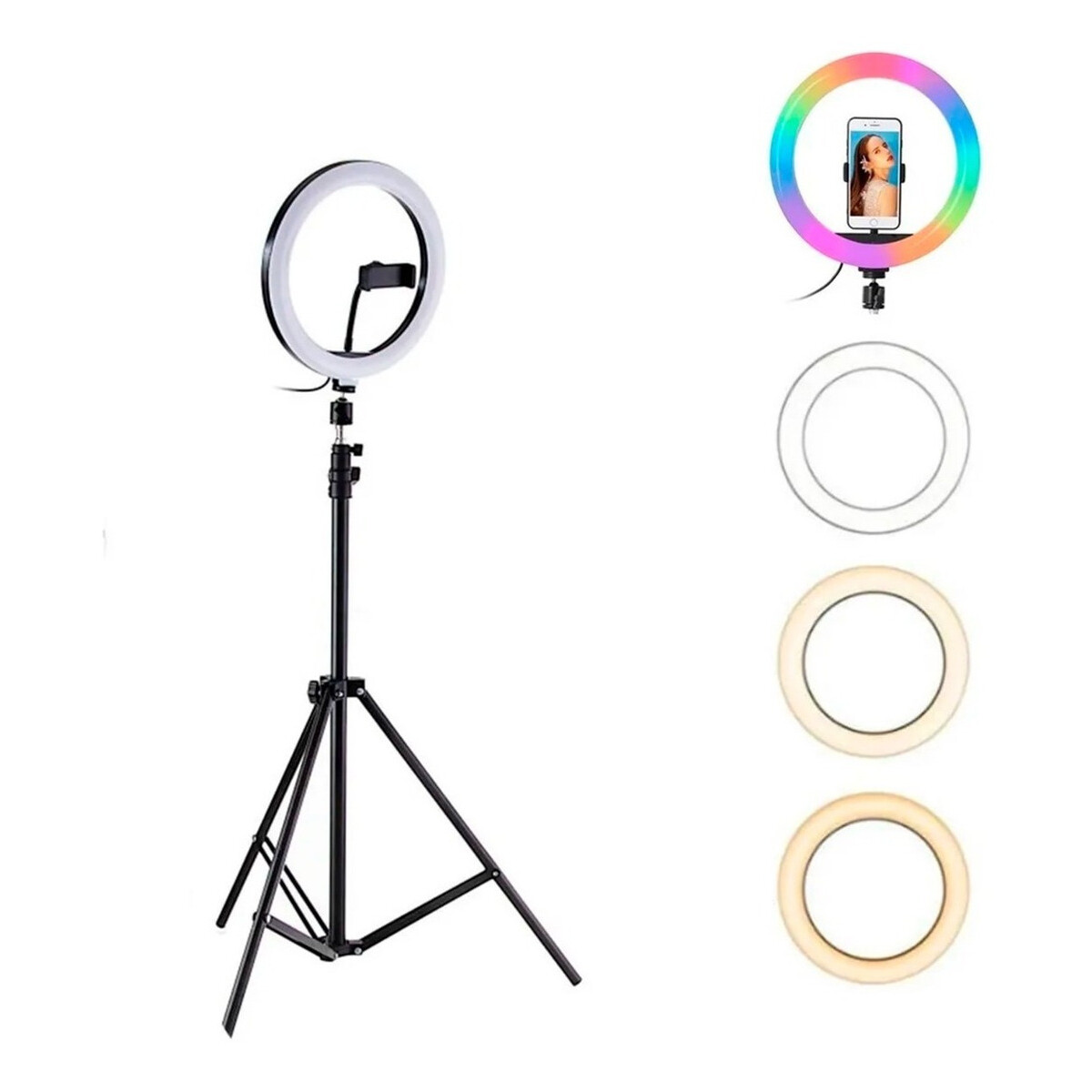 Trípode Anillo Luz Led Selfie Maquillaje Fotos Barbería 2.2m - Variante sin Control 