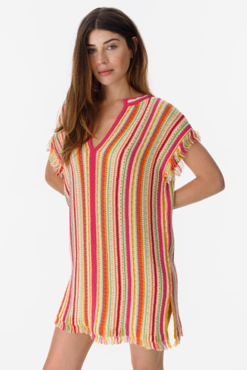 Poncho Hassan Crudo/Fucsia