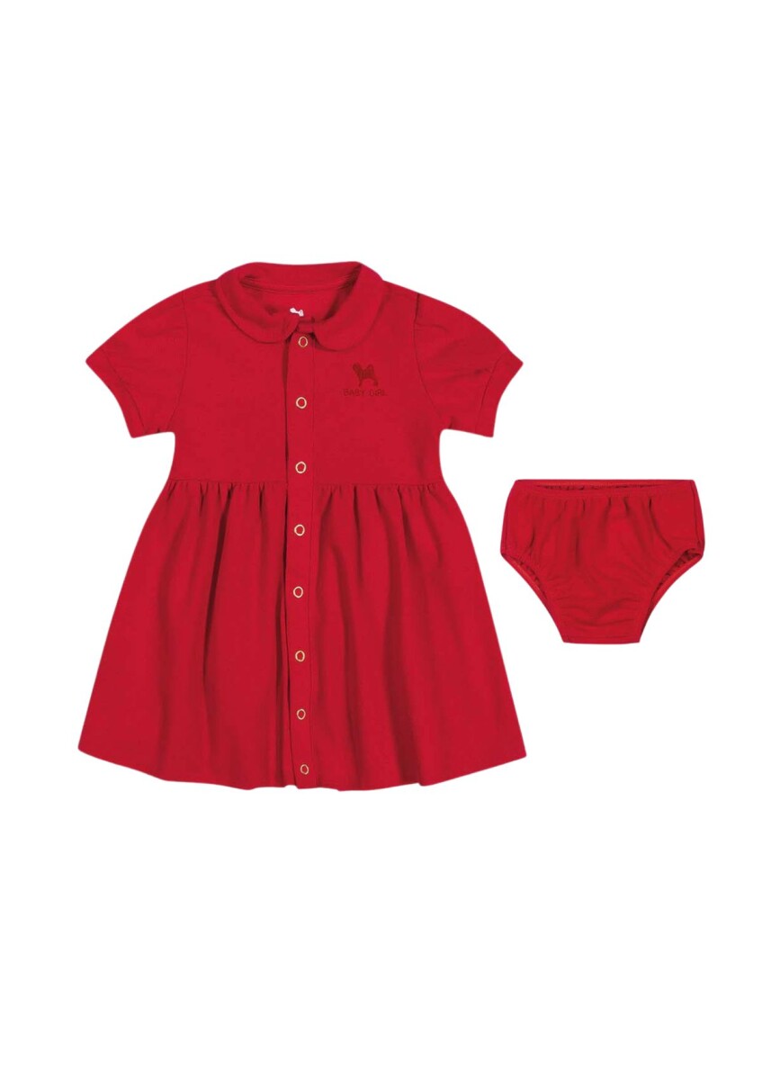 Vestido Rojo con Bombacha 