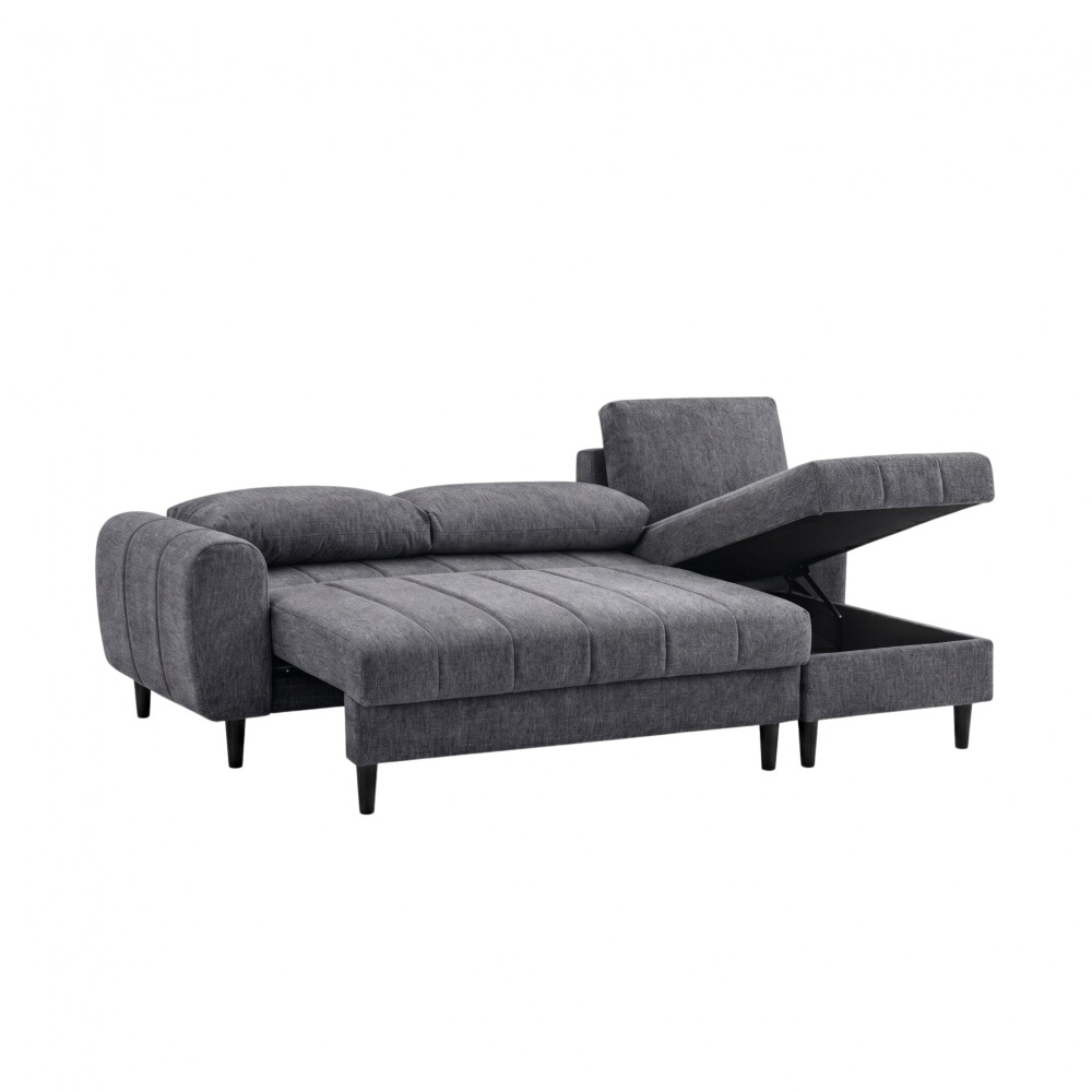 Sillón Esquinero con Baúles amplios - Amo Gris Oscuro