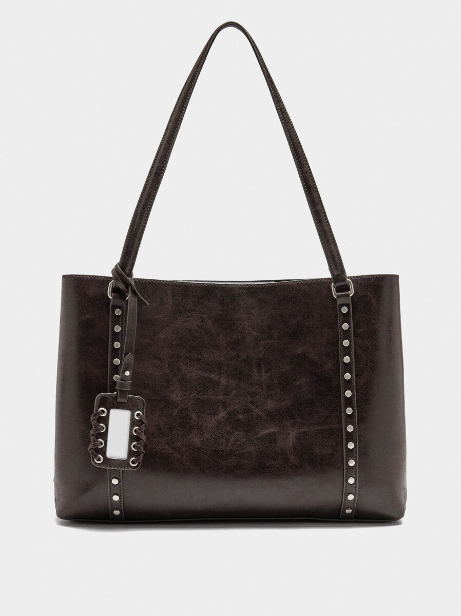 Bolso Para Portátil 13" Con Tachuelas - marron 