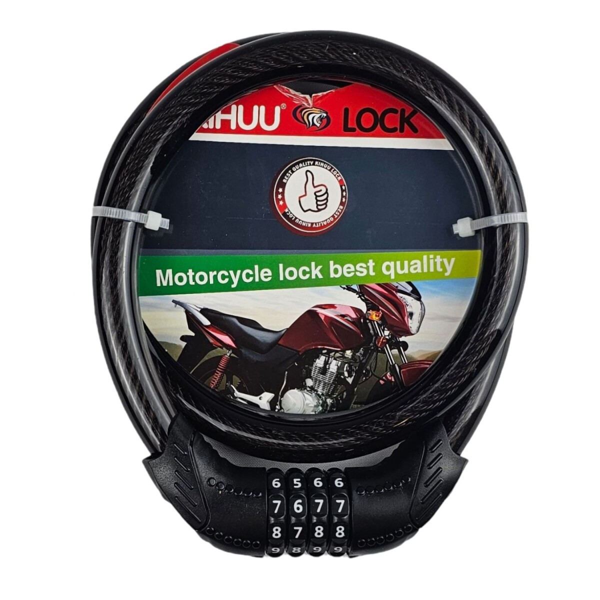 Linga Candado para Bici Moto reforzada Combinación Segura - Negro 