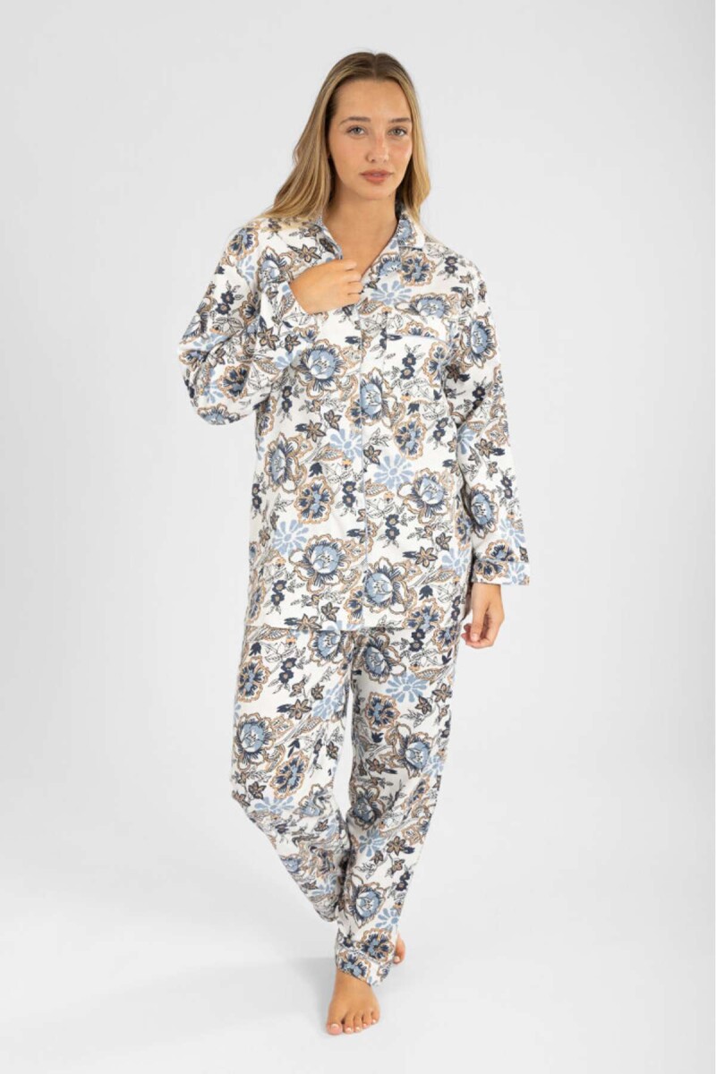 Pijama franela - Flores 