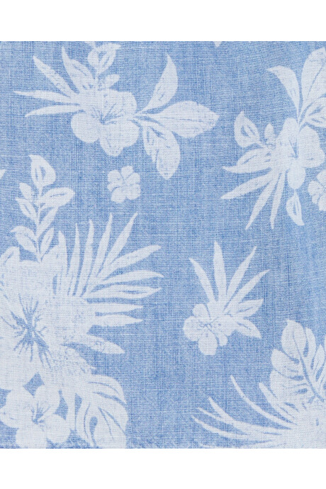 Short de chambray, diseño tropical Sin color