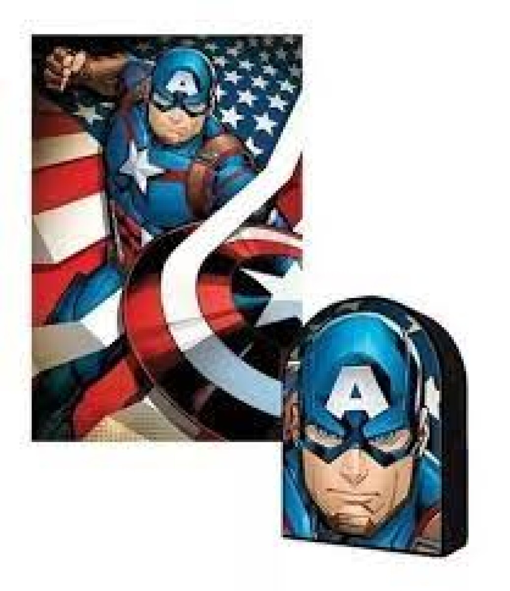 Puzzle Capitán América Marvel 300 Piezas En Lata Prime 3d 