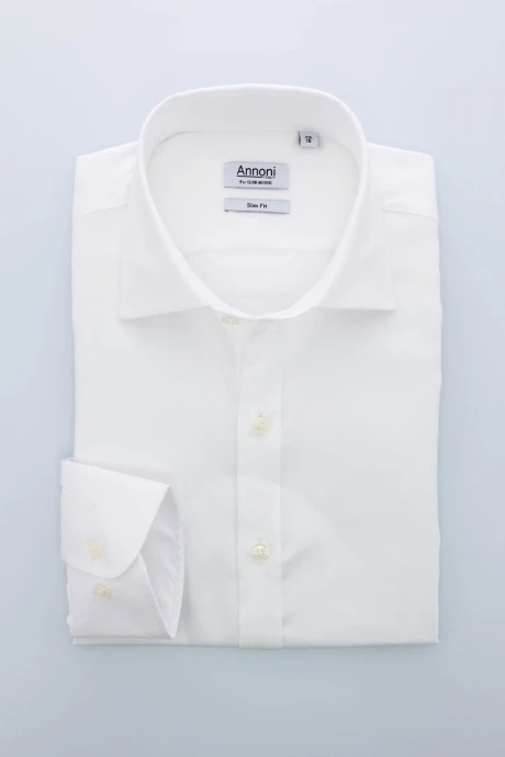Camisa Annoni Short Collar Espigada Blanco