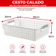 Set x3 Cesto calado M 30 x22 x9 cm BLANCO