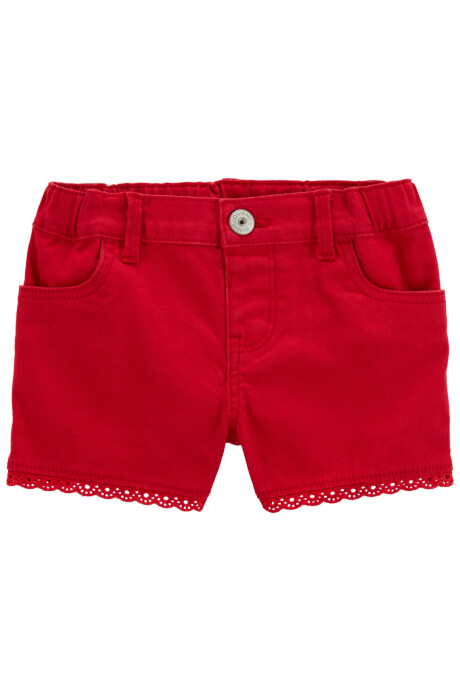 Short de sarga, con ribete de ojales. Talles 2-5T Sin color