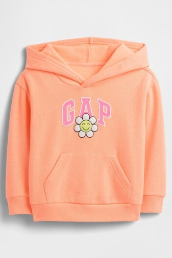 Buzo Canguro Logo Gap Toddler Niña Orange Kiss Neon
