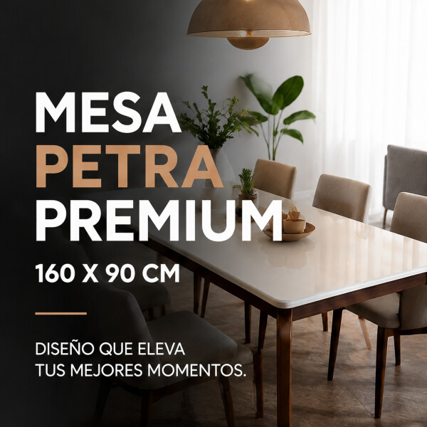 Mesa Comedor ComboHome Petra Premium 160x90 Cm Madera Vidrio Marrón 1