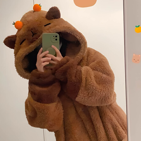 Pijama Peluche Enterito Capybara Felpa C/capucha Pijama Peluche Enterito Capybara Felpa C/capucha