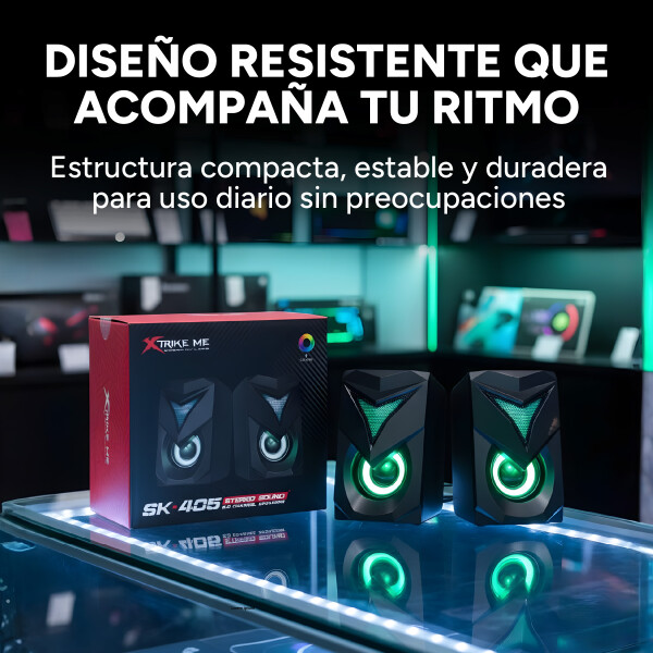 Parlantes Pc Gamer Xtrike Me SK405 Rgb 3.5mm Laptop Notebook Color Negro