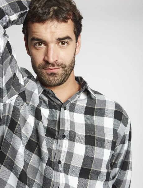Camisa franela gris