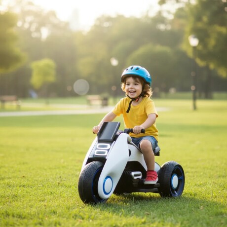 Moto futuro a batería infantil Lumax Grande Blanco