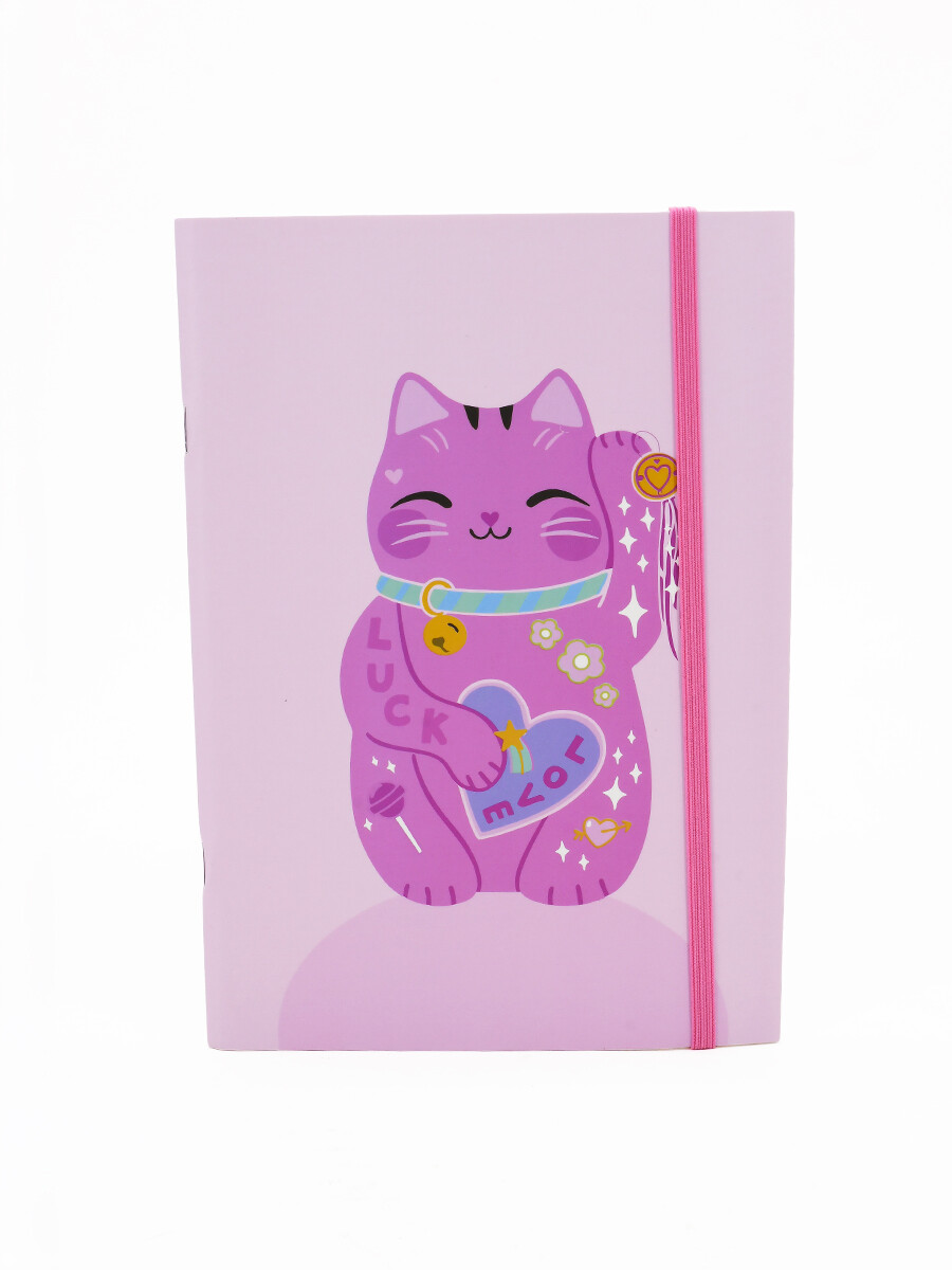 LIBRETA A5 GATO - ROSADO 