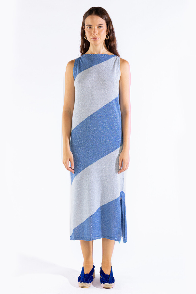 MILA BICOLOR DRESS Sky