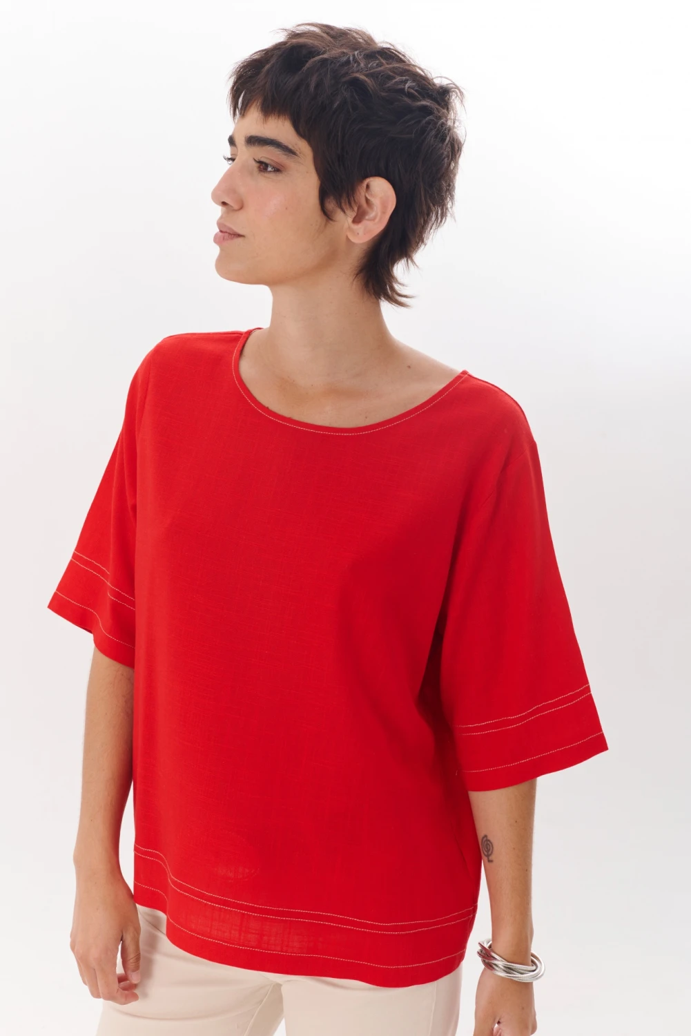 BLUSA LINO EVA rojo 1