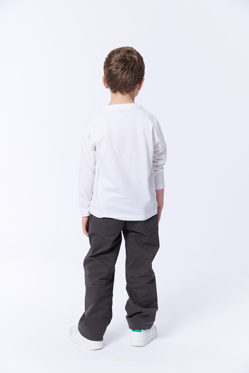 REMERA Manga larga ESTAMPA Grow Blanca