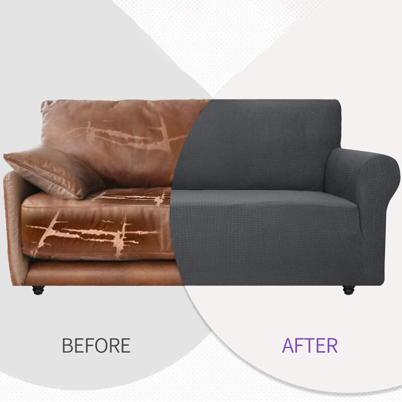 Funda cubre sofá elástica 3 cuerpos MARRON OSCURO