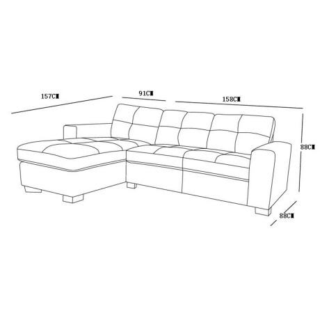 SOFÁ C/CHAISE MÁS DE 4 CUERPOS TELA MARRON DETROIT TAUPE