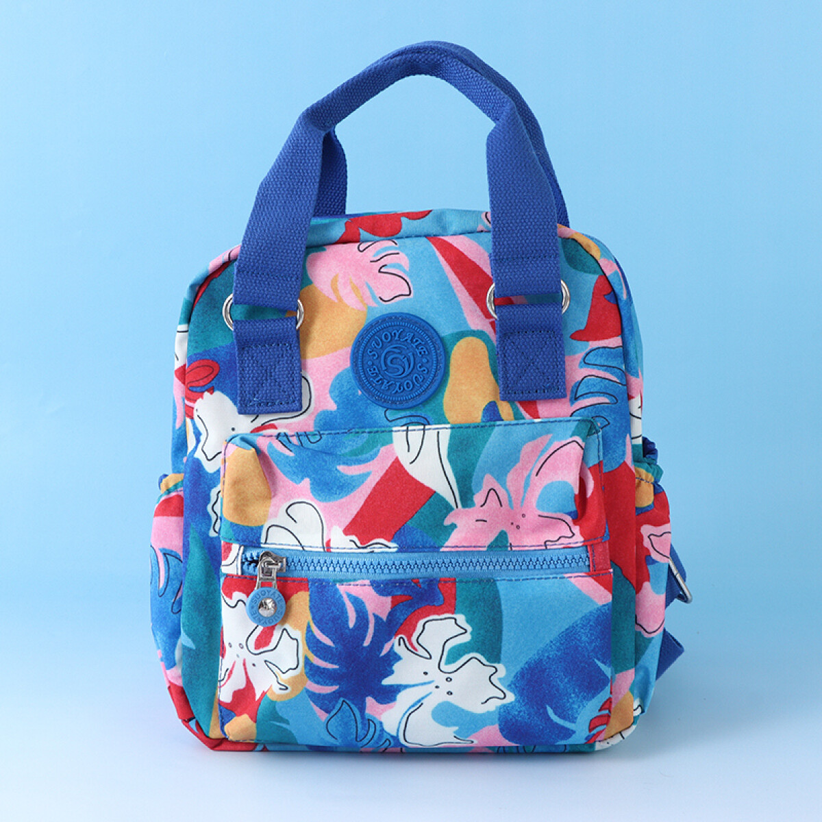 Mochila Flores - Azul 