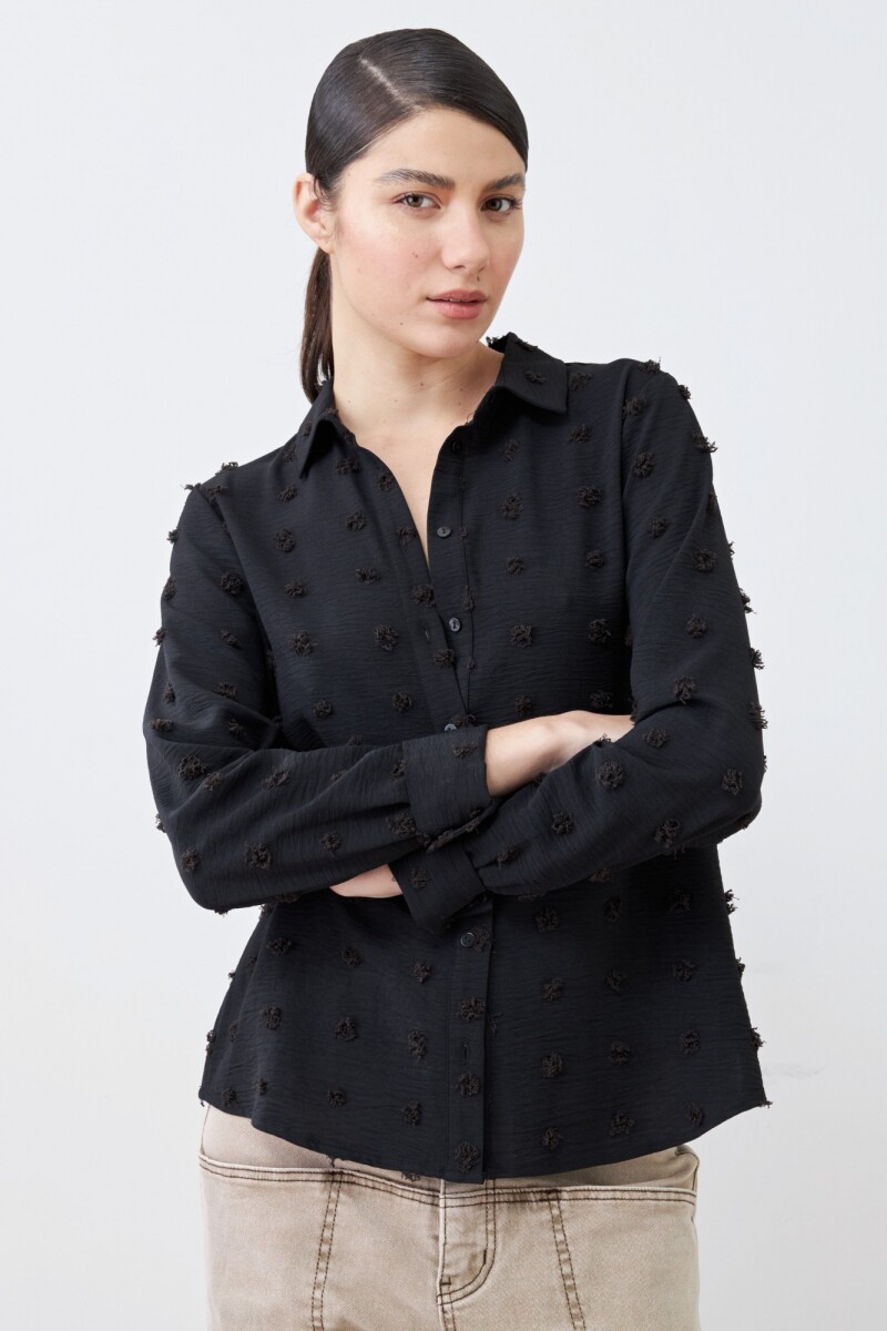 Camisa plumetti negro