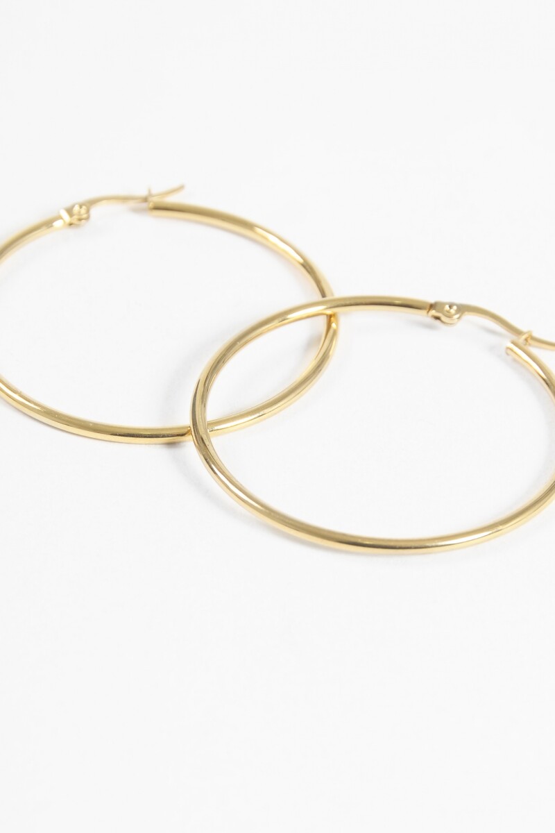 Aros acero maxi dorado