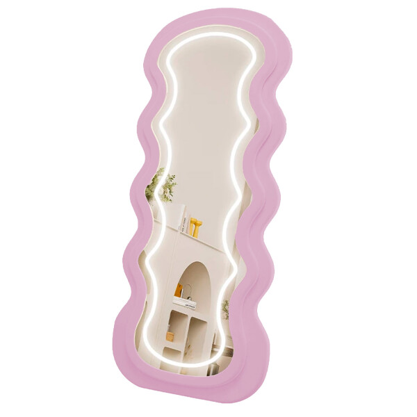 Espejo Ondulado Con Luz Led Led-m-01 ROSADO