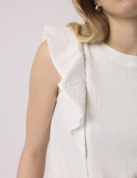 Musculosa volados plumetí blanco