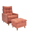 Combo Rustico Poltrona Reclinable + Puff Montreal Terracota