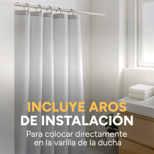 Cortina De Baño Ducha De Vinilo Plástico Varios Diseños Color Variante Gris