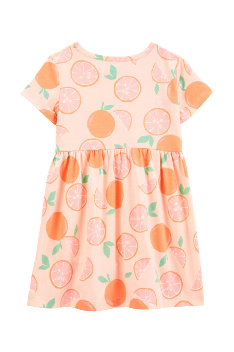 Vestido de algodón, diseño naranjas Sin color