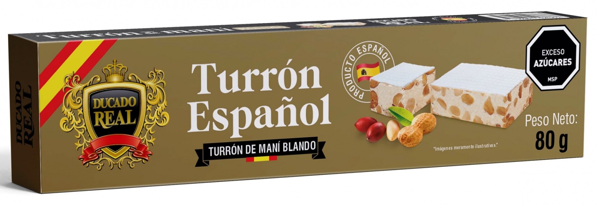 TURRON ESPAÑOL DUCADO REAL 80G BLANDO 