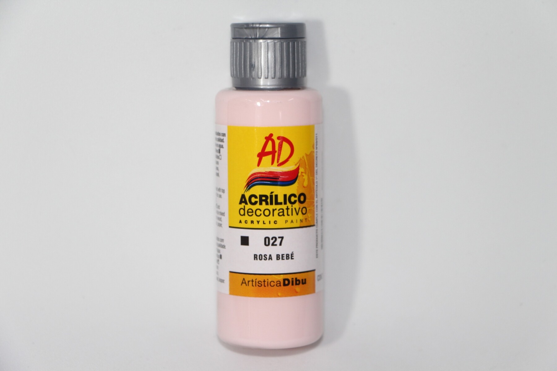 PINTURA ACRILICA ARTISTICA DIBU 60 ML. DIFERENTES COLORES - COLOR ROSA BEBE 027 