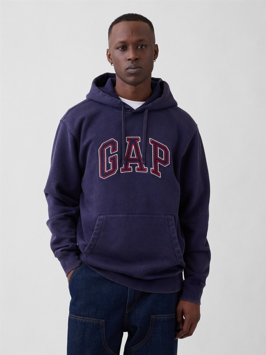 Buzo Canguro Con Logo Gap Hombre - Navy Uniform 