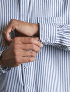 012626 CAMISA HARRINGTON LABEL Blanco/azul