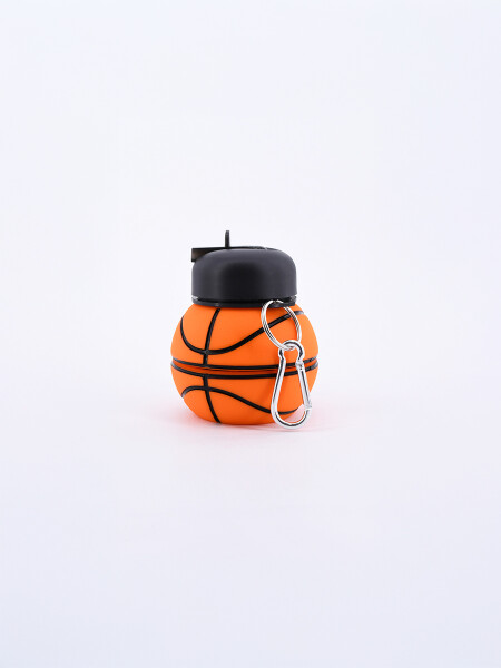 BOTELLA PELOTA BASKET SILICONA NARANJA