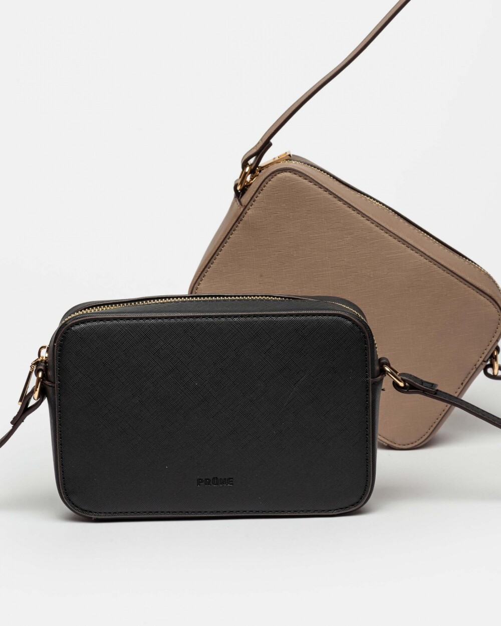 Mini Bag Lane En Efecto Cuero Zaffiano Negro