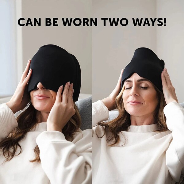 Tratamiento Gorra Dolor De Cabeza Migraña Silicona Cuello Variante Color Negro