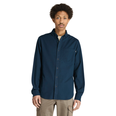 Camisa Oxford Manga Larga Hombre Dark Sapphire 2 Yd