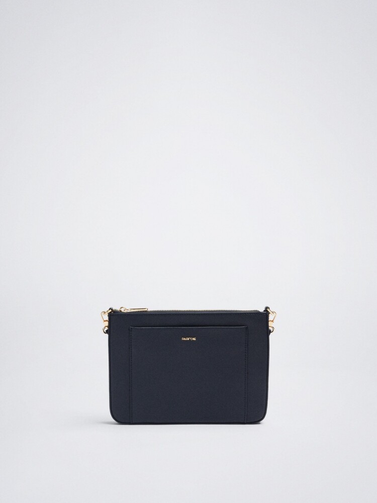 Bolso Bandolera Con Bolsillo Exterior azul-marino