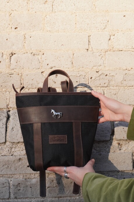 Mini Mustang Backpack Chocolate / Negro