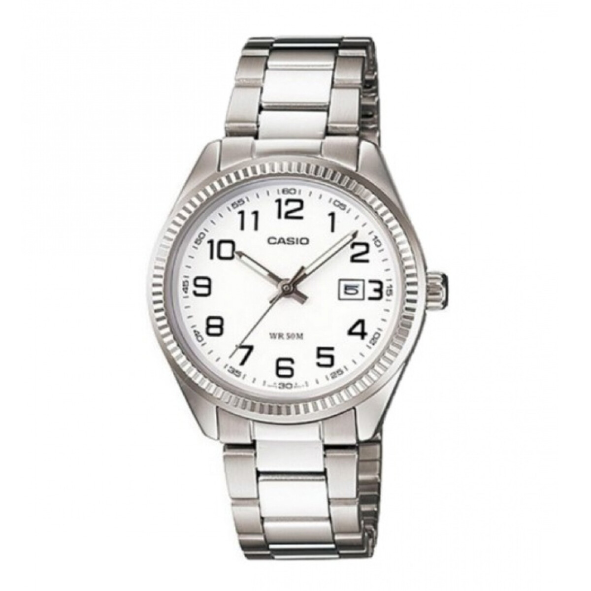 Reloj de Dama en malla de acero inoxidable - Plateado y Blanco 