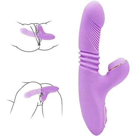 Estimulador Sube y Baja Con Succión 3 En 1 USB Violeta
