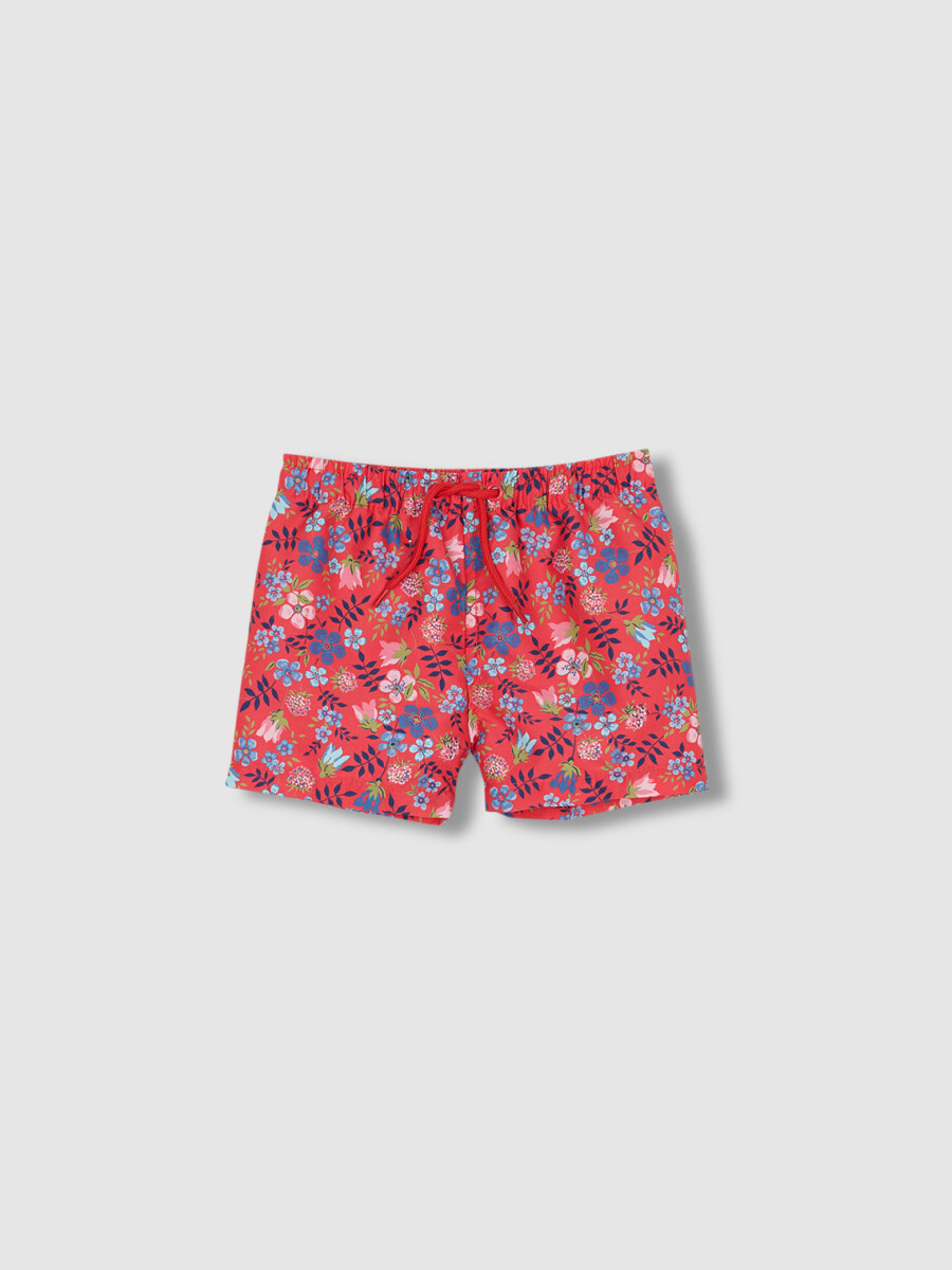 Traje De Baño Estampado Liberty Fresa Brillante