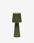 Lámpara de mesa Arenys grande de exterior de metal con acabado pintado verde
