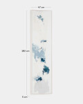 Cuadro abstracto Erale gris y azul pintado a mano 47 x 182 cm