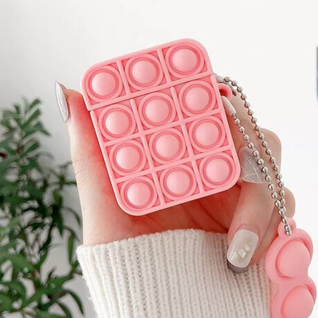 Funda De Silicona Pop It Para Auriculares Rosado