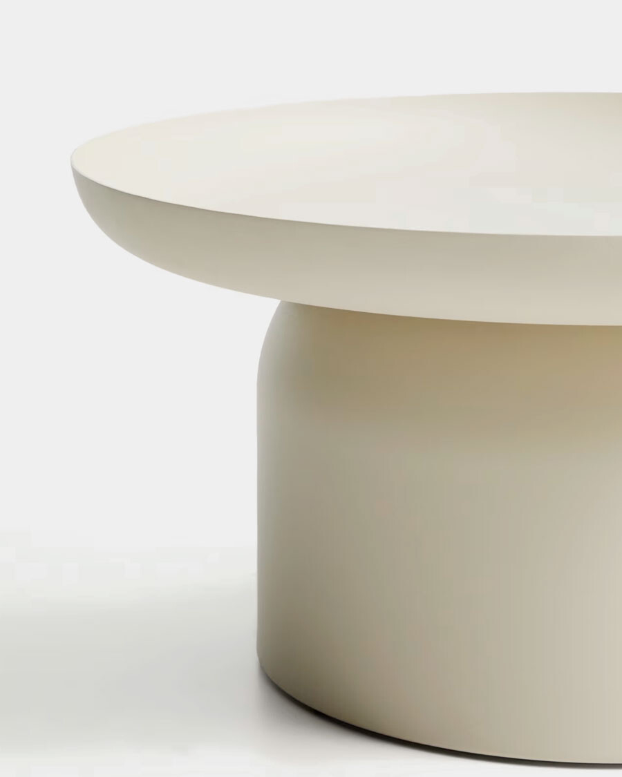 Mesa de centro Arcola de aluminio crudo Ø70cm