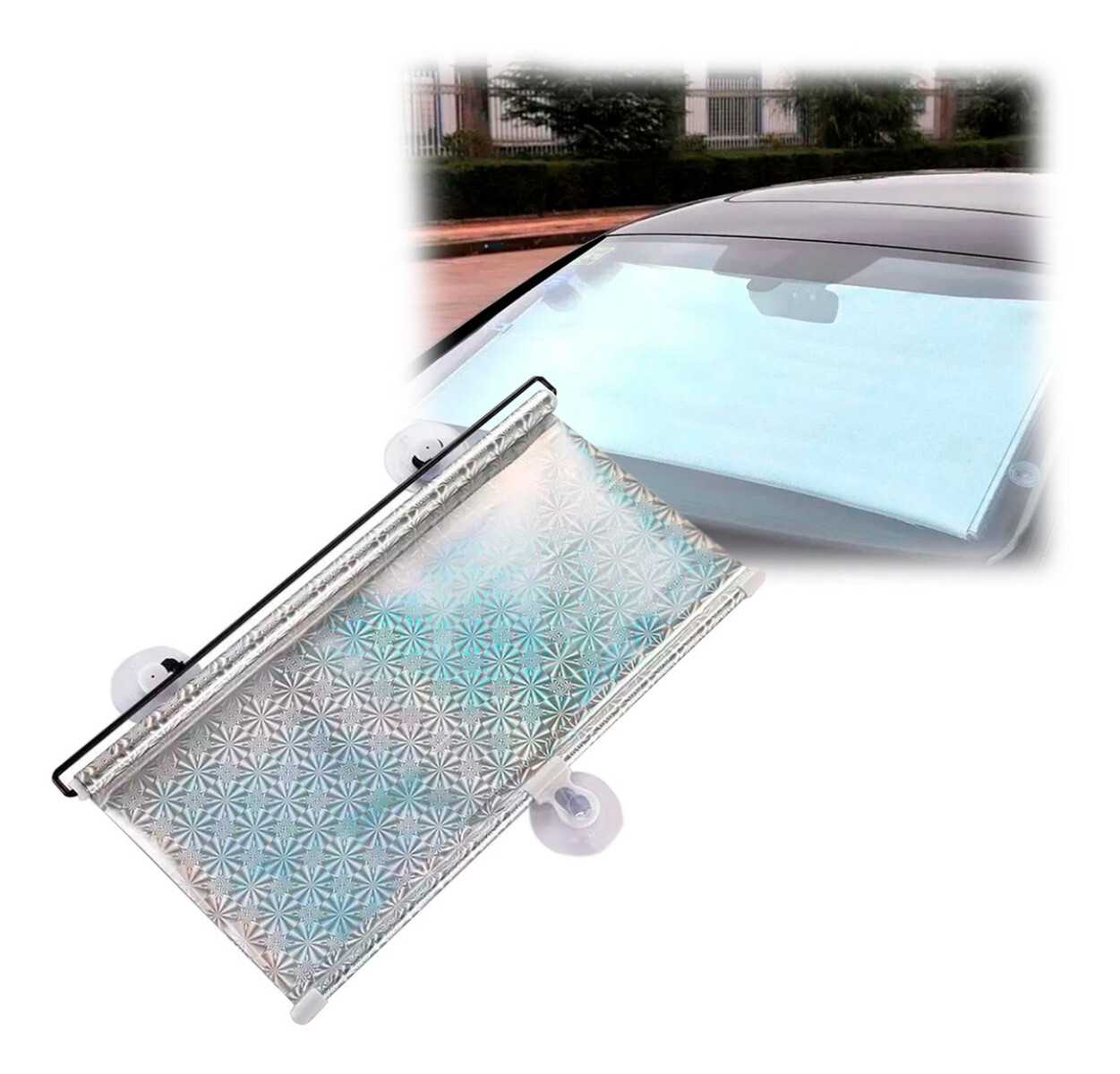 Parasol Con Ventosa Para Auto Ventana Parabrisa Aluminizado 
